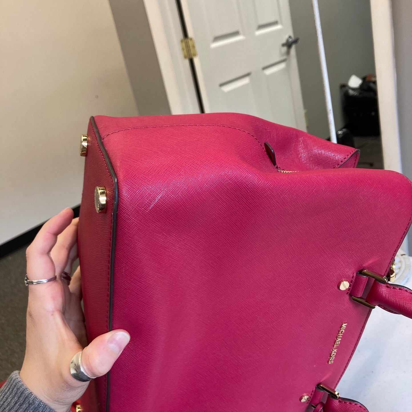 Handbag Designer By Michael Kors In Pink, Size:Large