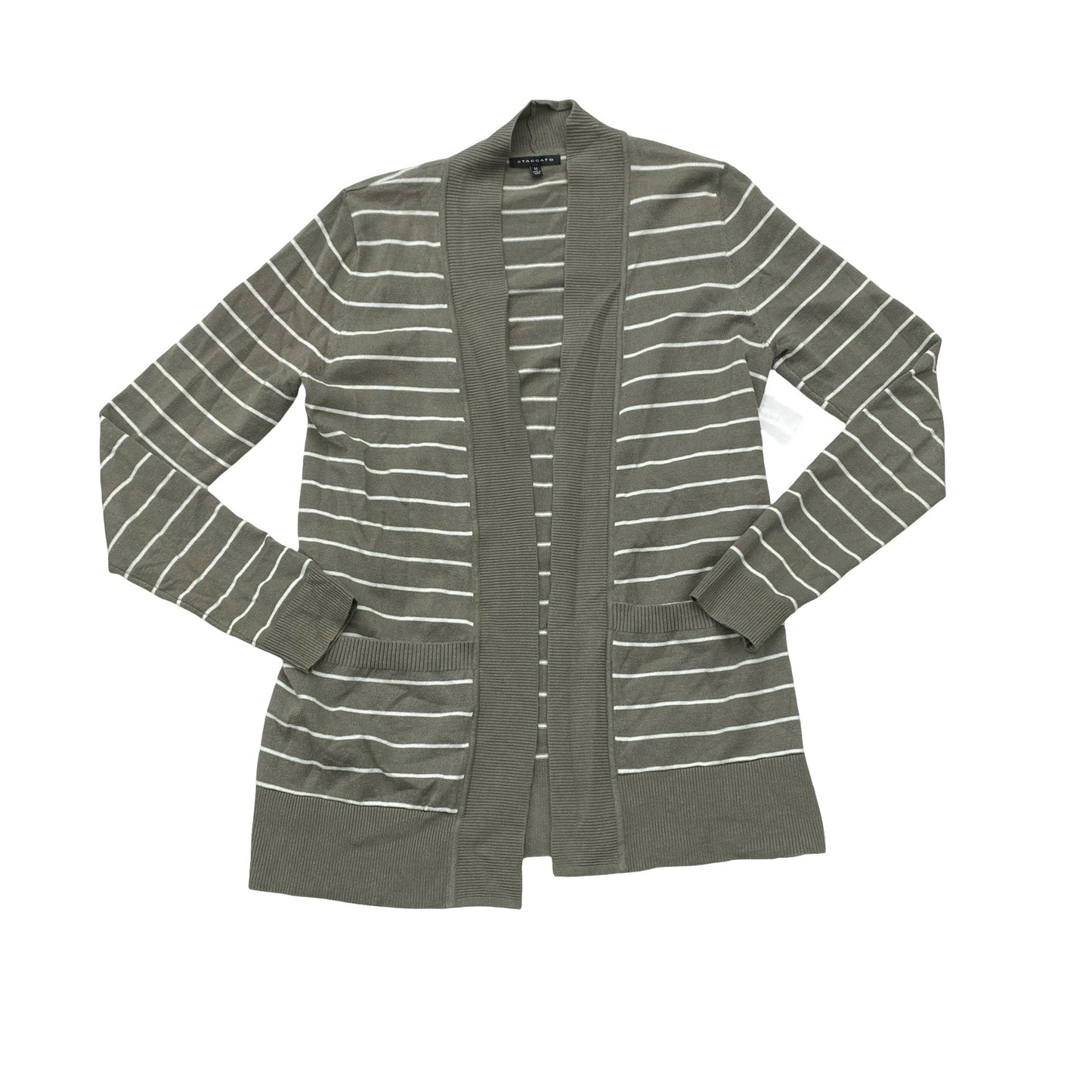 Sweater Cardigan By Staccato In Striped Pattern, Size:M