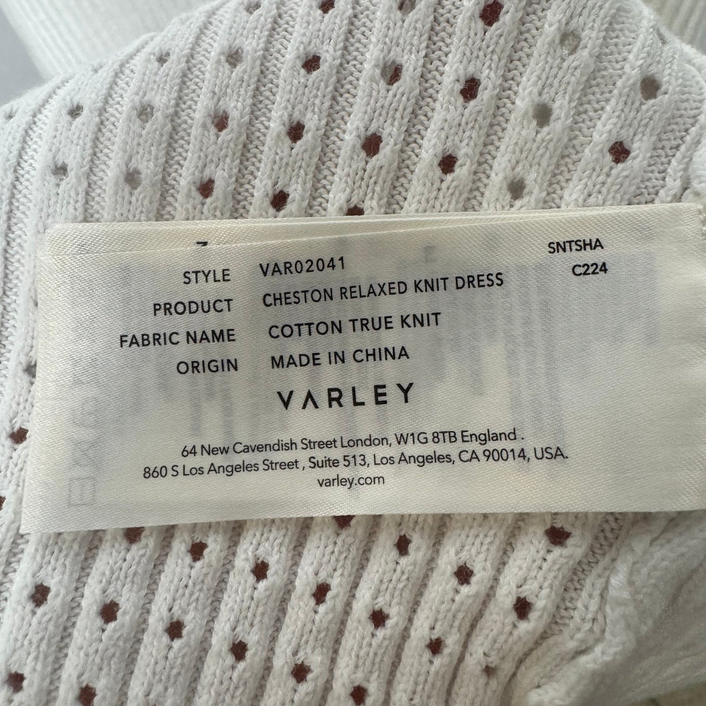 Cheston Cotton Knit Maxi Dress By Varley In White, Size: L
