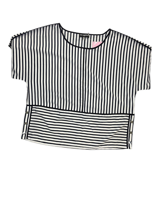Top Ss Designer By Karl Lagerfeld In Striped Pattern, Size:Xl