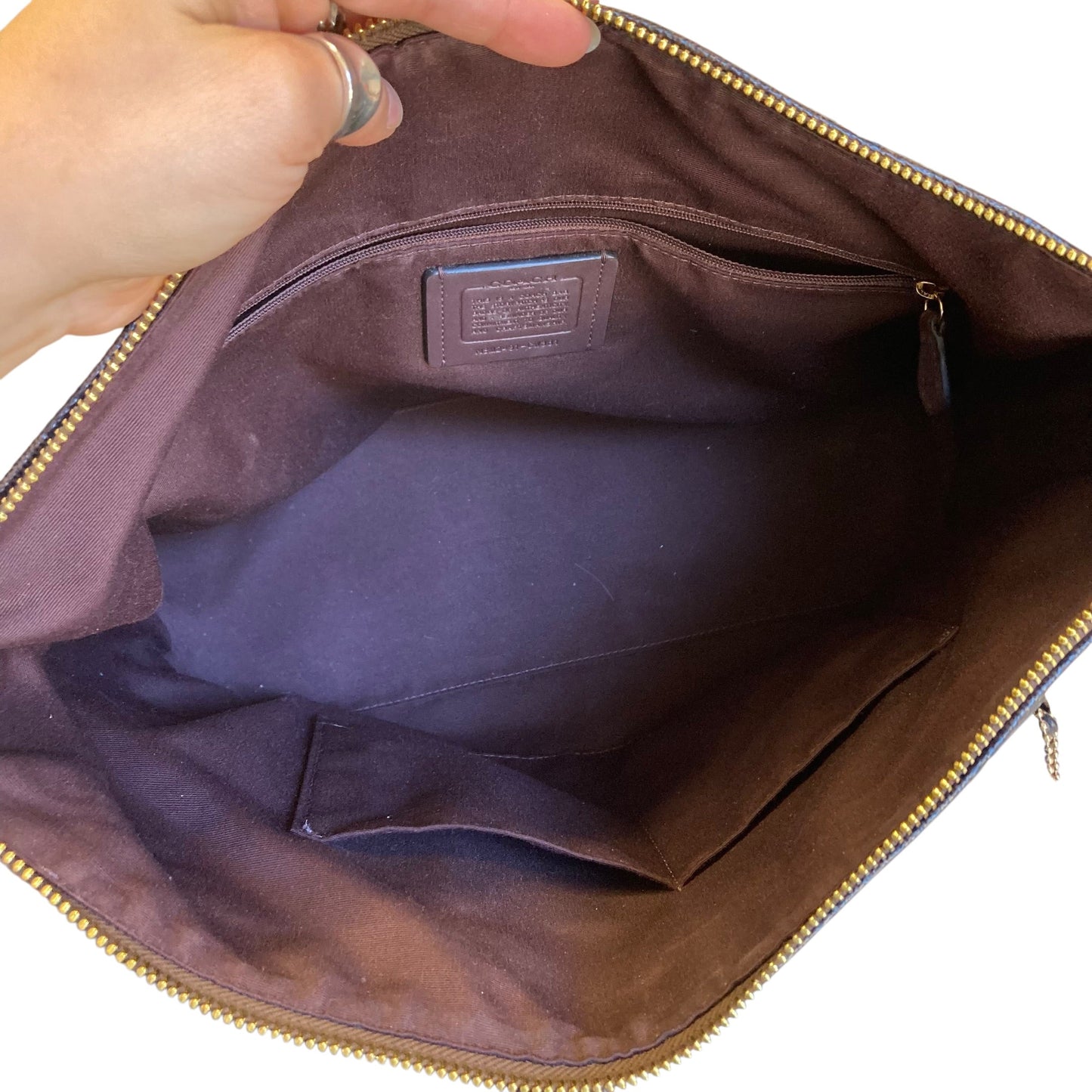 Handbag Designer By Coach In Brown, Size:Large