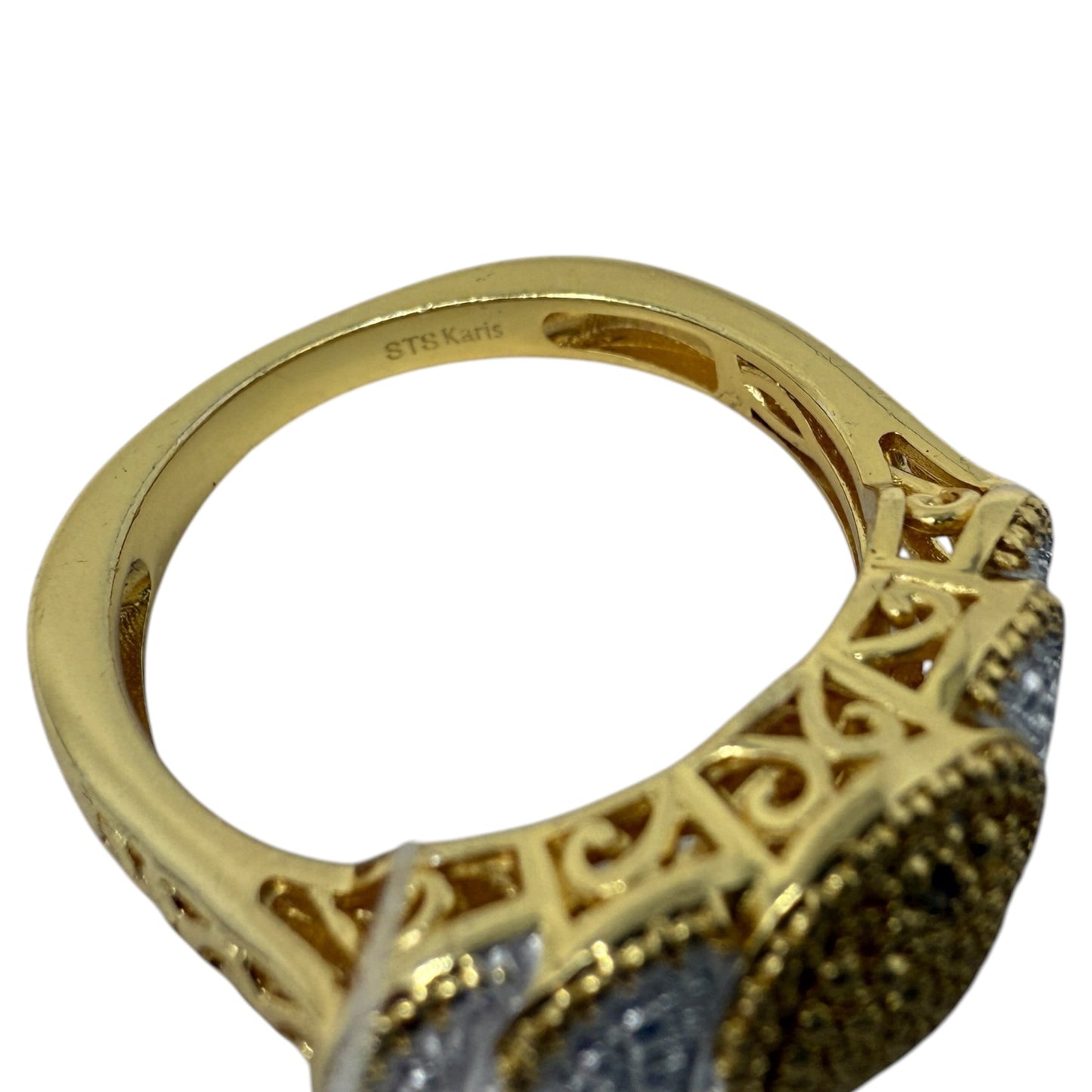 18K Gold Plated Diamond Accent Ring  By STS Karis, Size: 10