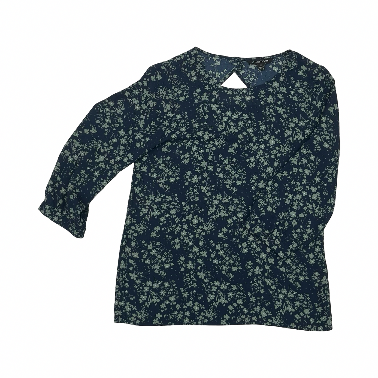 Blouse 3/4 Sleeve By 41 Hawthorn In Blue & Green, Size:S