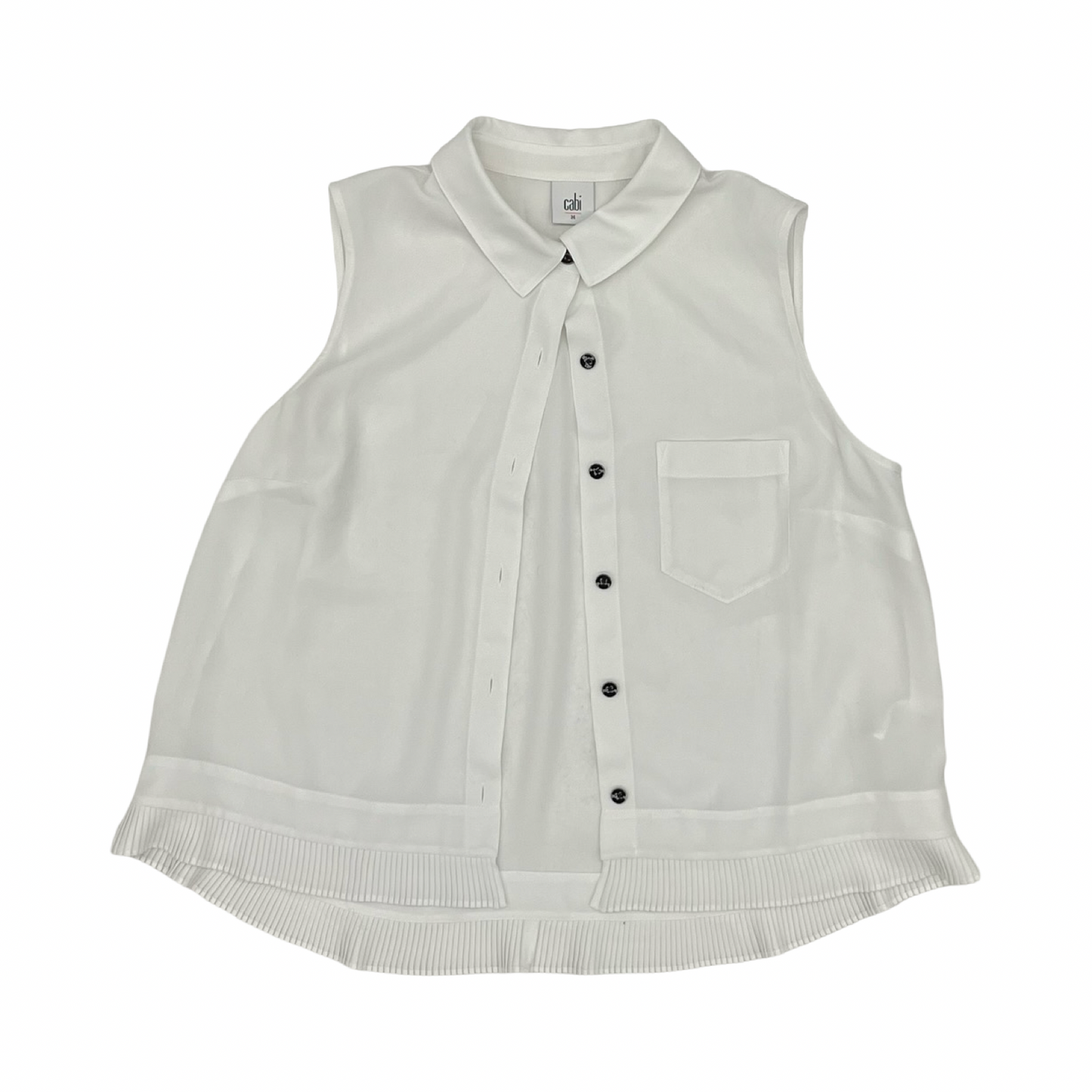 Blouse Sleeveless By Cabi In White, Size:M