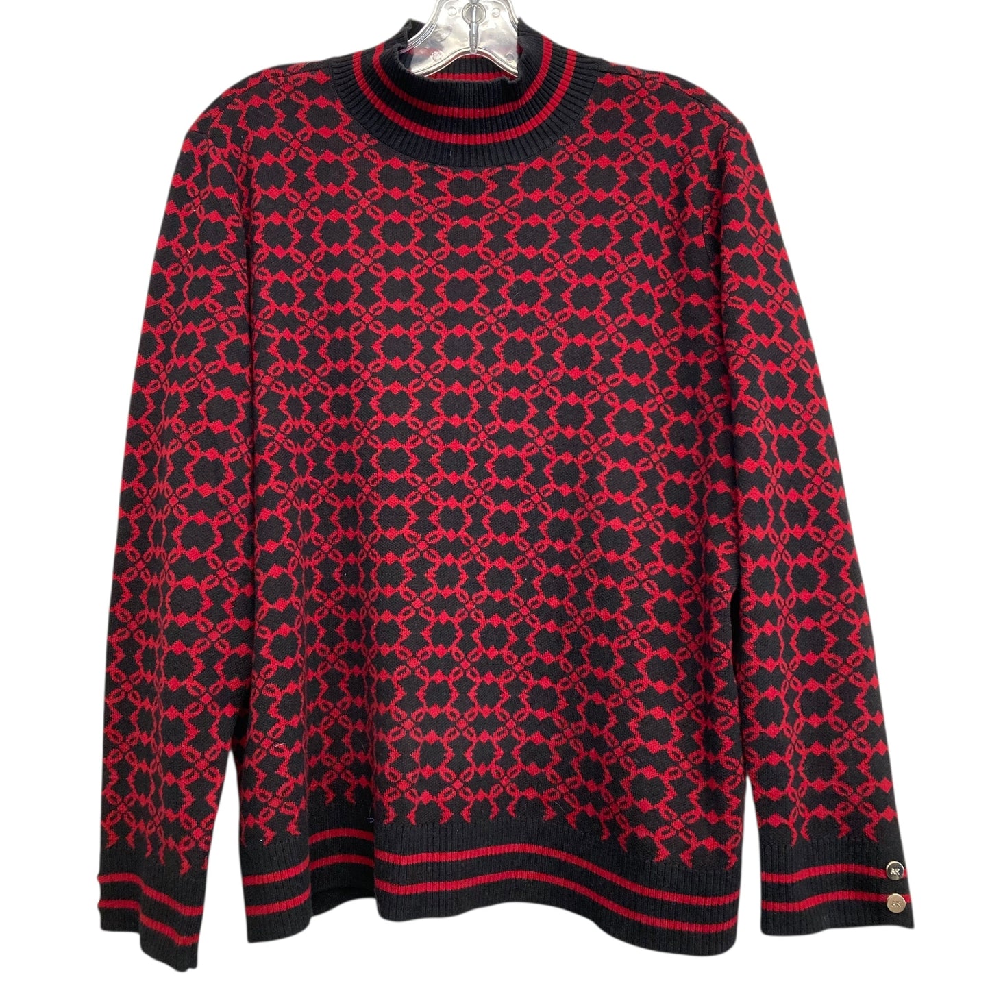 Sweater By Anne Klein In Black & Red, Size:Xl