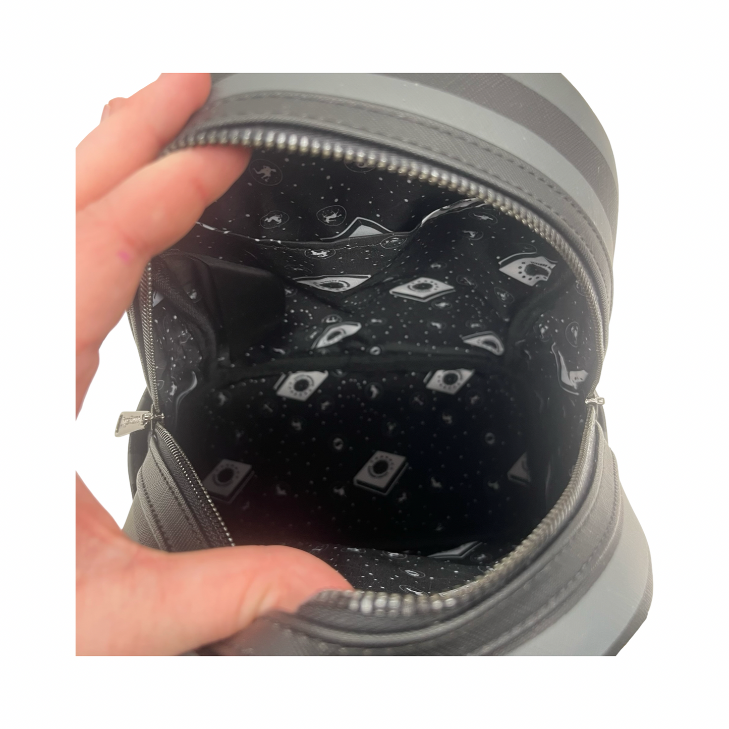 Backpack By Loungefly In Black & Grey, Size:Medium