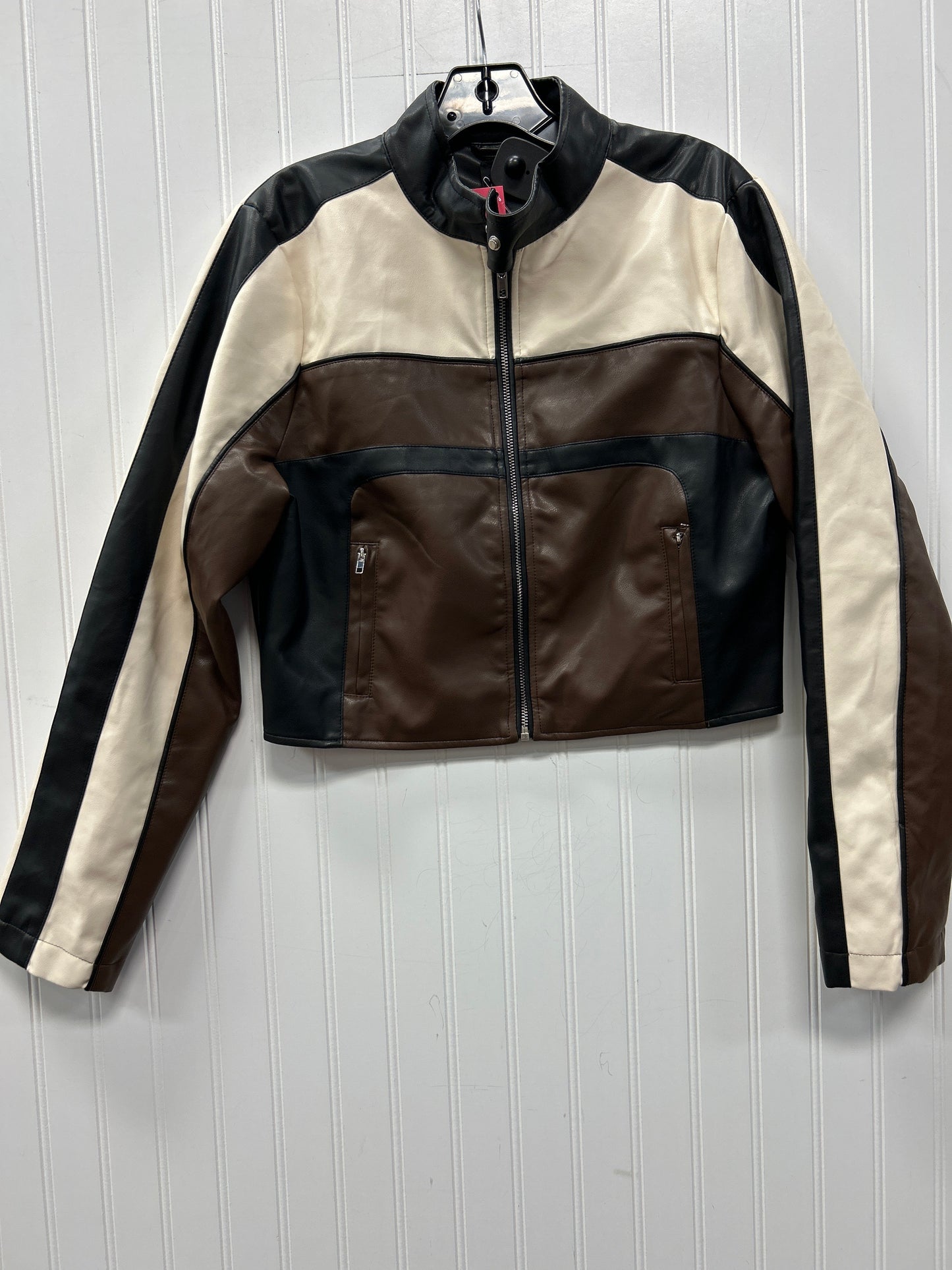 Jacket Moto By Windsor In Brown, Size:M