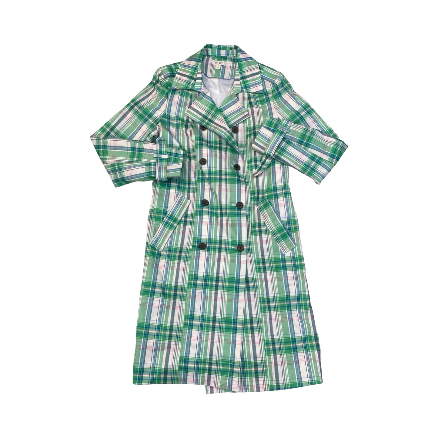 Jacket Windbreaker By On 34Th In Plaid Pattern, Size:M