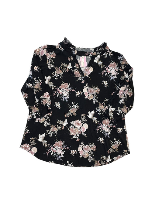 Top 3/4 Sleeve By Perseption Concept In Floral Print, Size:Xl