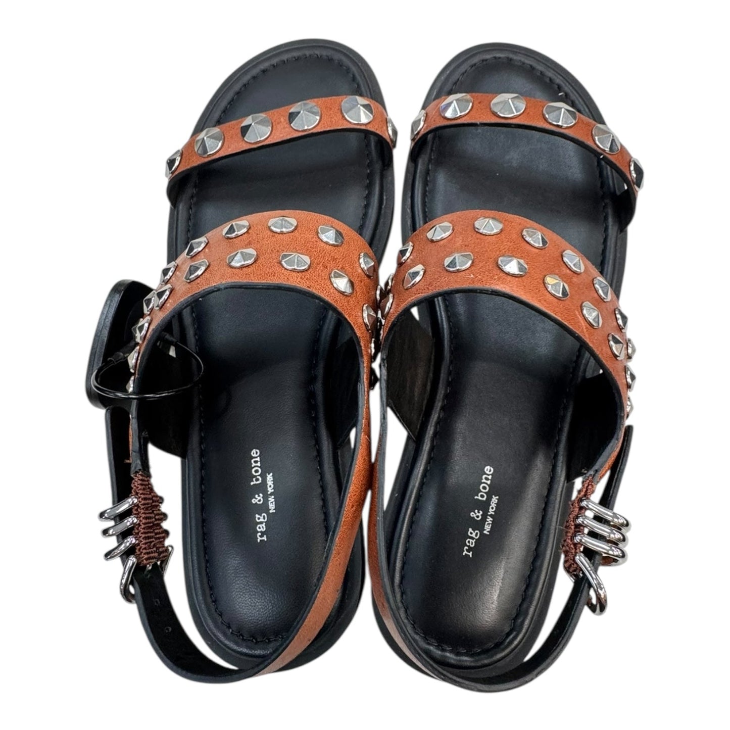 Sandals Flats By Rag And Bone In Black & Brown, Size:5.5