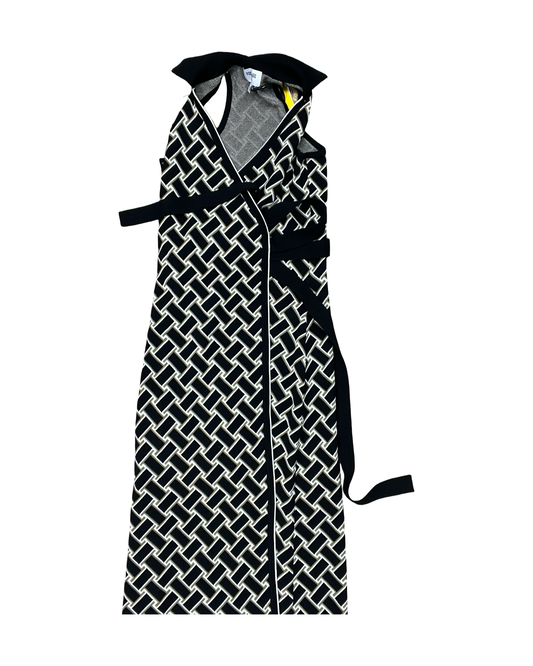 Dress Designer By Diane Von Furstenberg In Black & Gold, Size:Xs