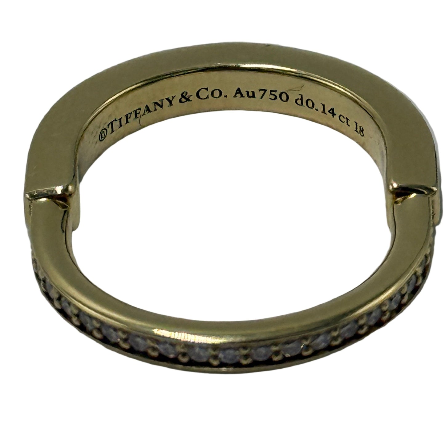 Tiffany & Company 18K & Diamond Lock Luxury Designer Ring, Size 4