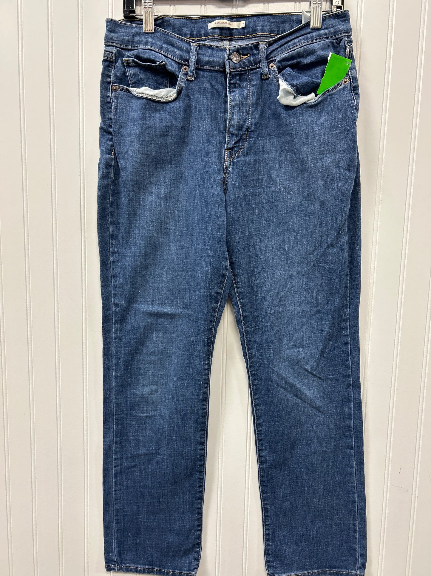 Jeans Straight By Levis In Blue Denim, Size:8