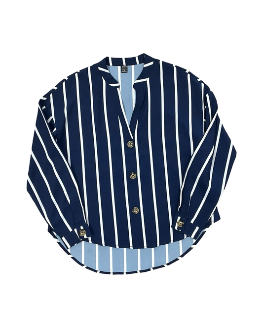 Top Ls By Shein In Blue & White, Size:S