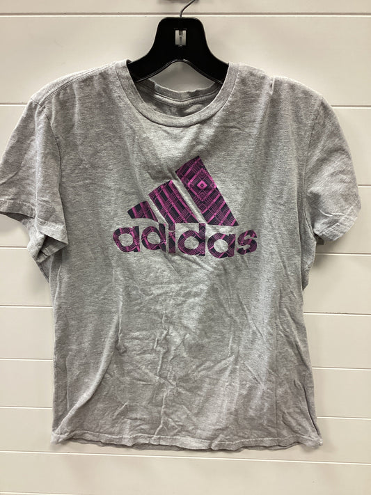 Athletic Top Ss By Adidas In Grey, Size:XL