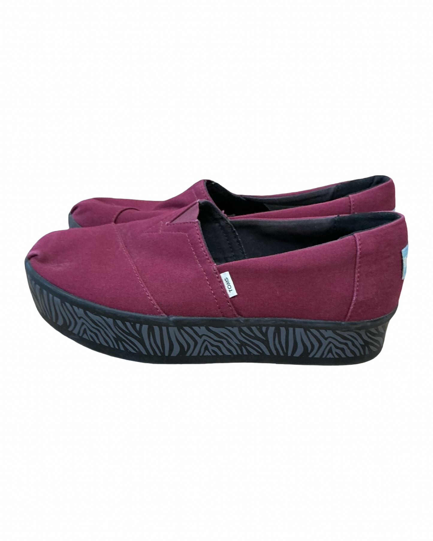 Shoes Sneakers By Toms In Maroon, Size:7.5
