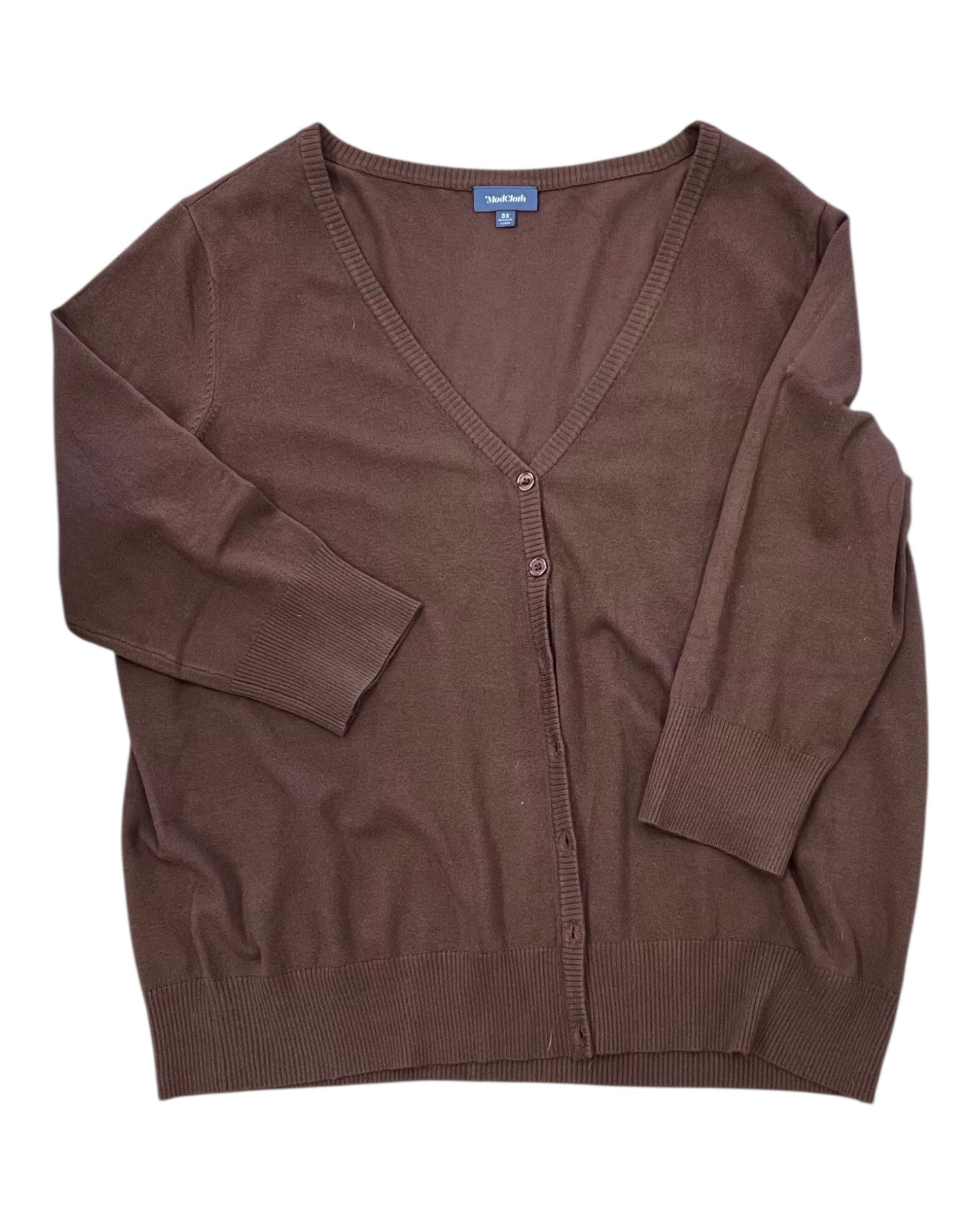 Cardigan By Modcloth In Brown, Size:3X