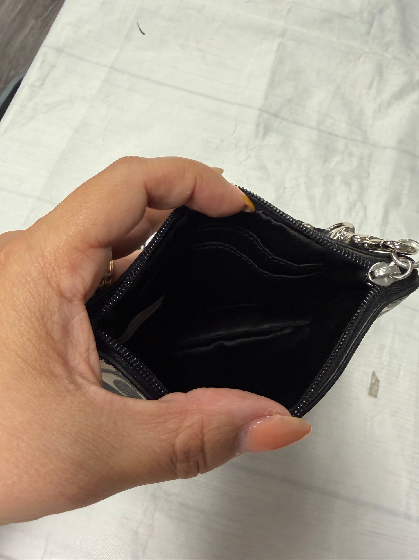 Wristlet Designer By Coach In Black & White, Size:Small