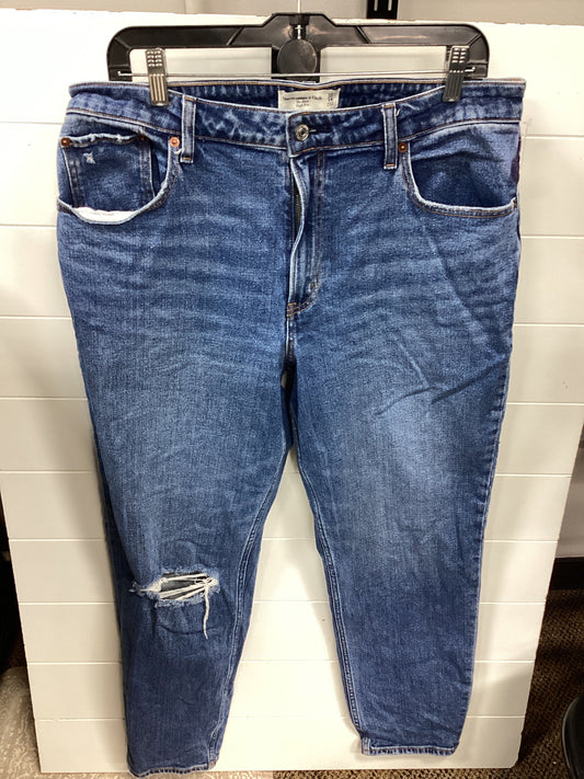 Jeans Straight By Abercrombie And Fitch In Blue Denim, Size:12