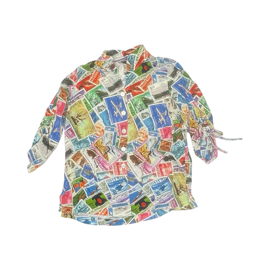 Blouse 3/4 Sleeve By John Mark In Multi, Size:S
