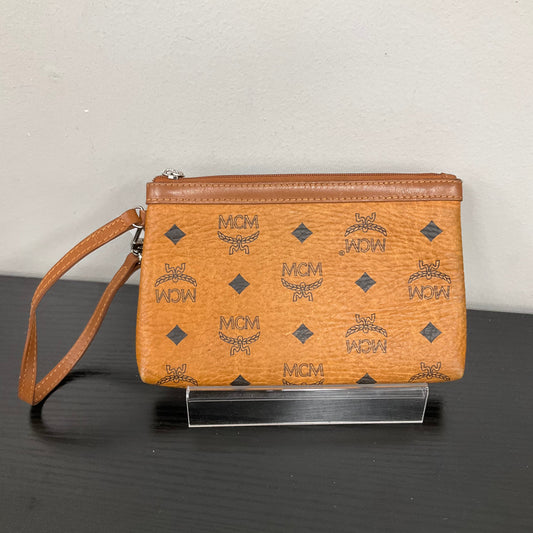 Wristlet Luxury Designer By Mcm In Brown, Size:Small