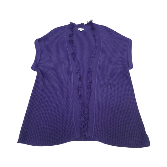 Sweater Cardigan By J. Jill In Purple, Size:L