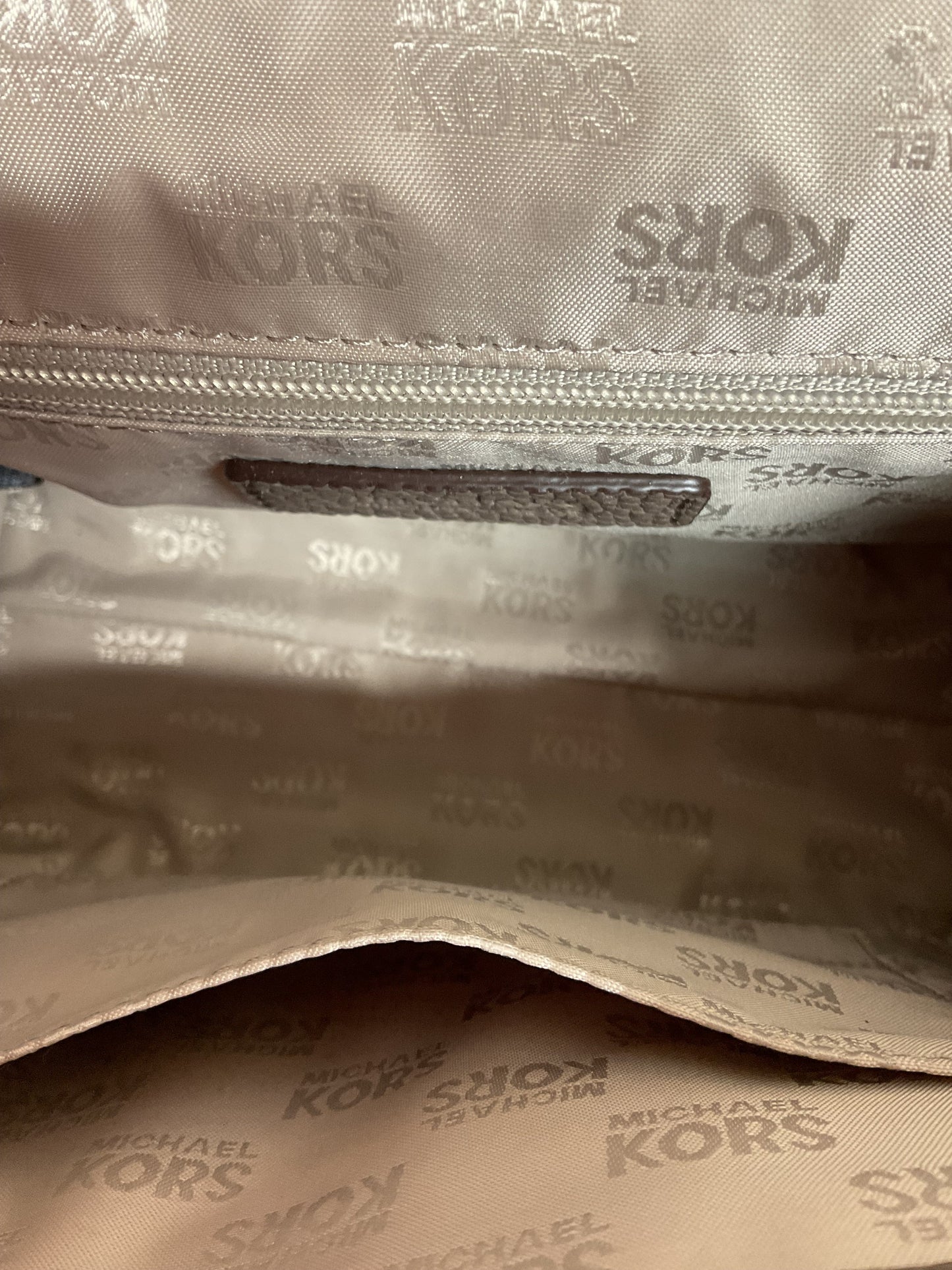 Crossbody Designer By Michael Kors In Taupe, Size:Small