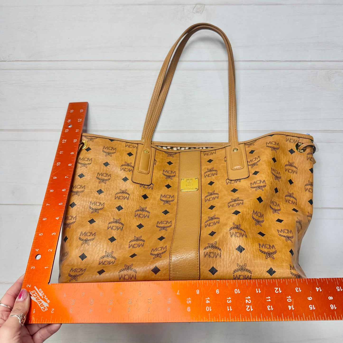 Tote Luxury Designer By Mcm, Size: Large