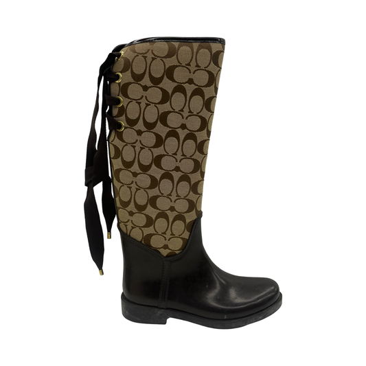 Boots Designer By Coach In Brown, Size:7