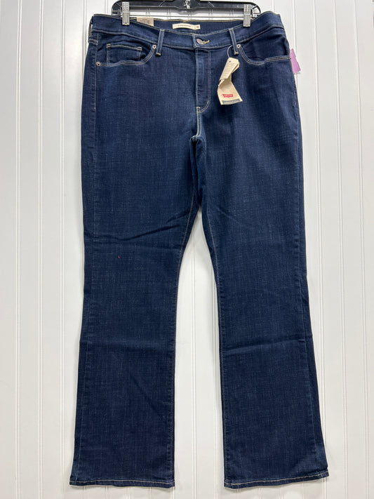 Jeans Boot Cut By Levis Signature In Blue Denim, Size:16