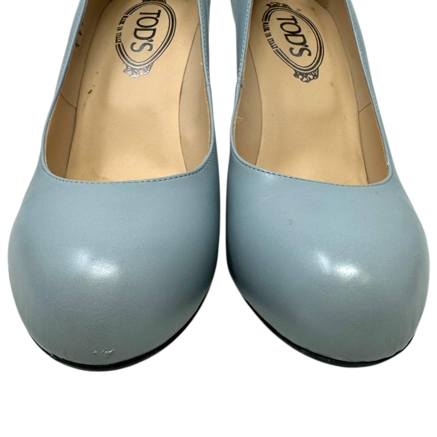 Leather Pumps Luxury Designer By Tods In Blue, Size: US 9/IT 39