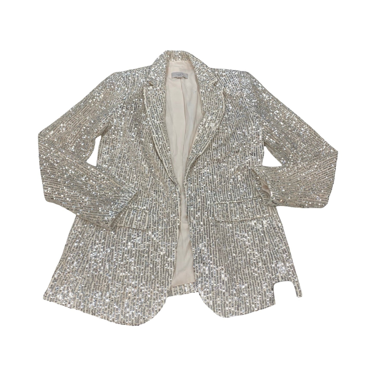 Blazer By Loft In Silver & Tan, Size:2P