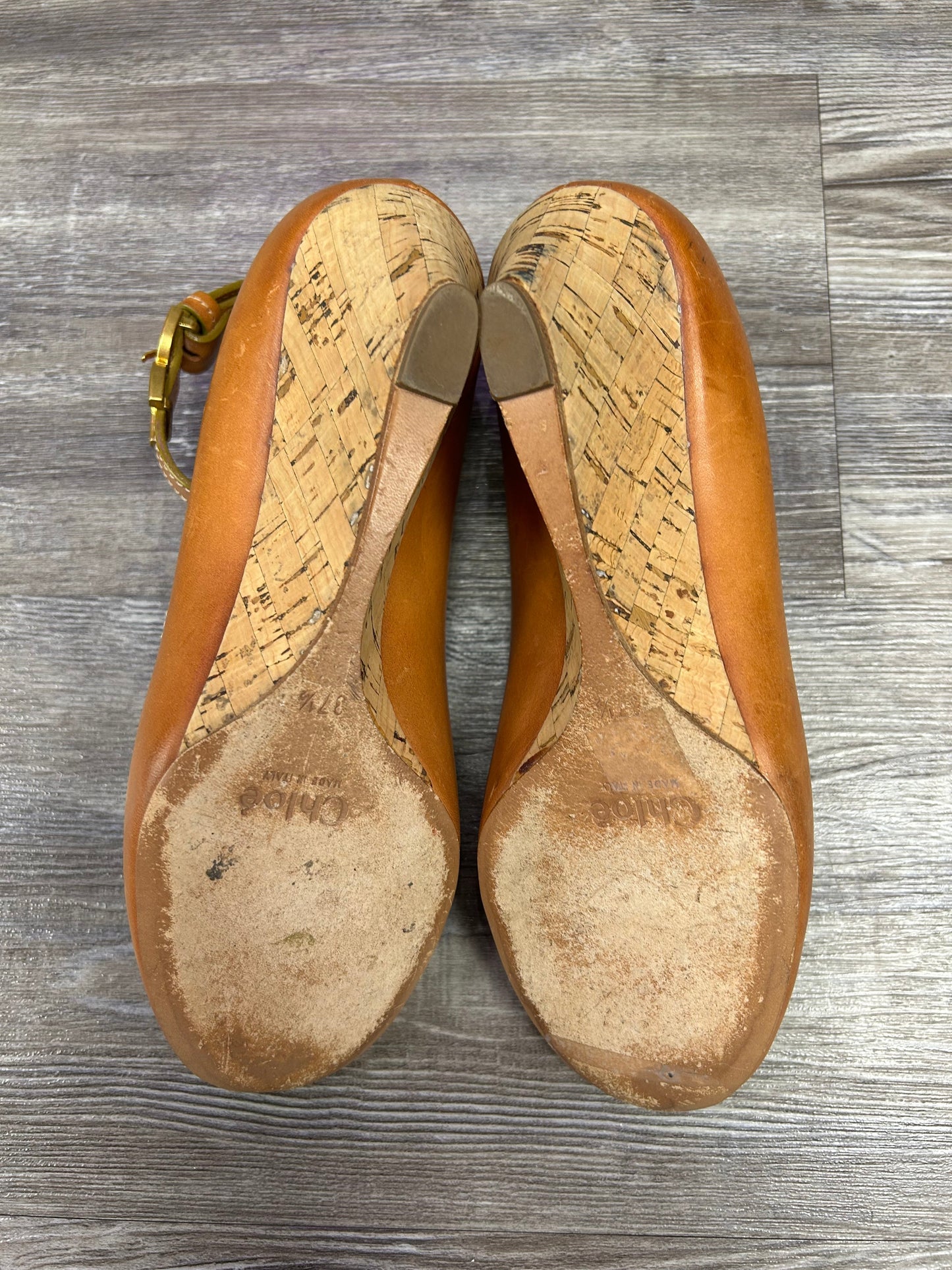 Shoes Luxury Designer By Chloe In Brown, Size:7