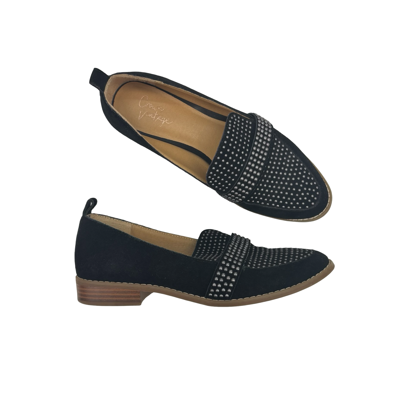 Shoes Flats By Crown Vintage In Black, Size:7