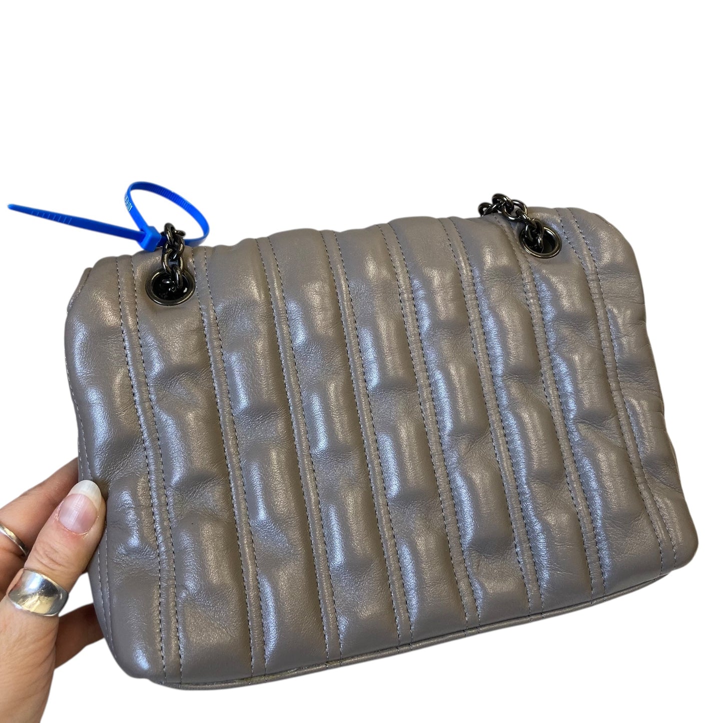 Handbag Designer By Longchamp In Grey, Size:Small