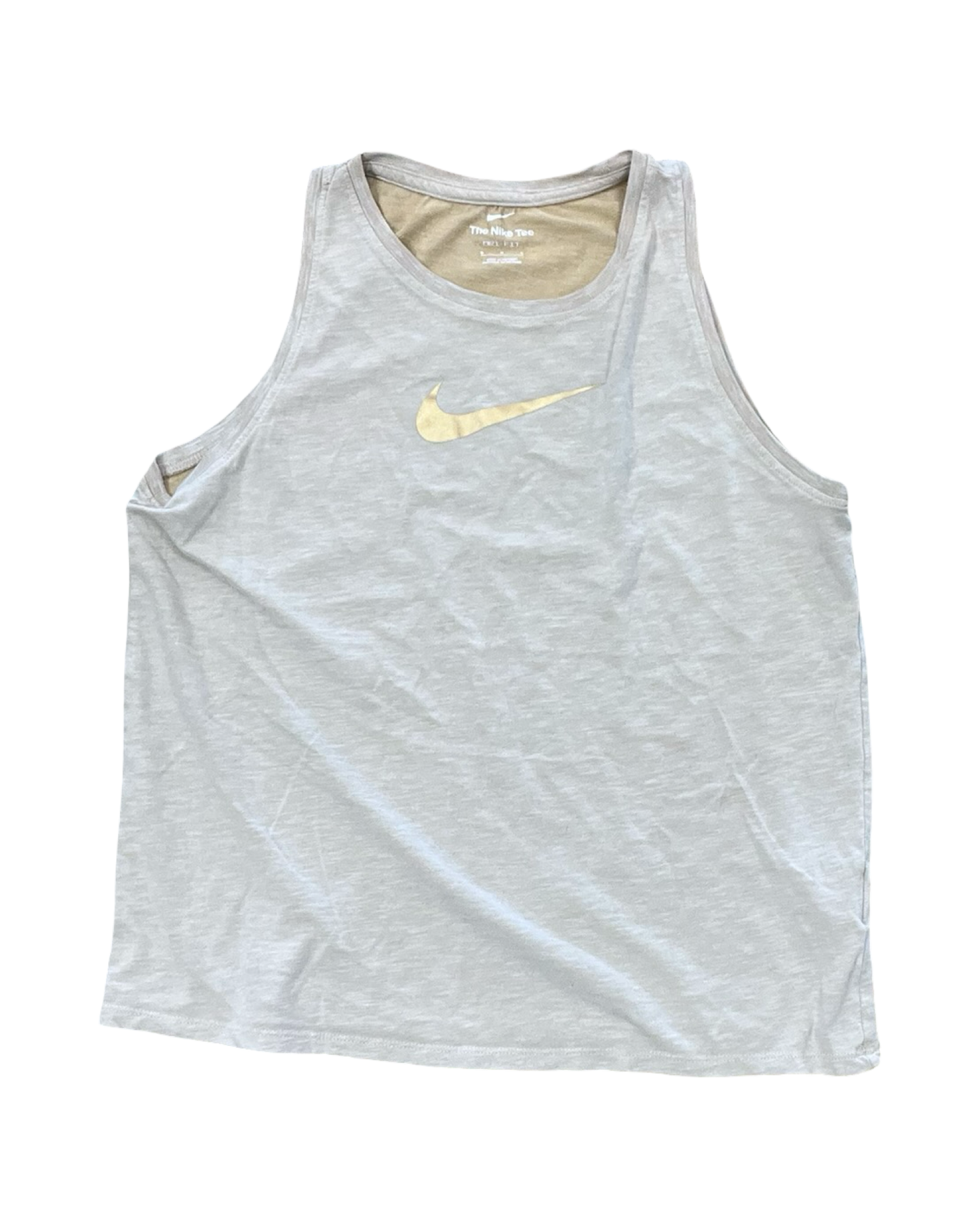 Athletic Tank Top By Nike In Cream, Size:M