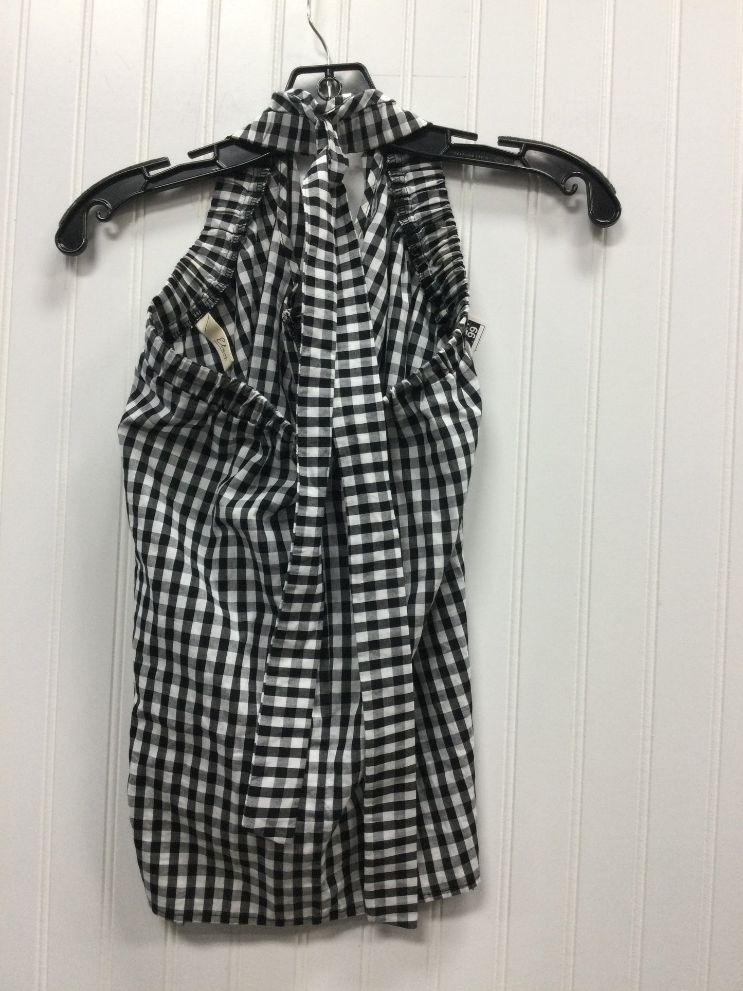 Top Sleeveless By Elan In Black & White, Size:Xs