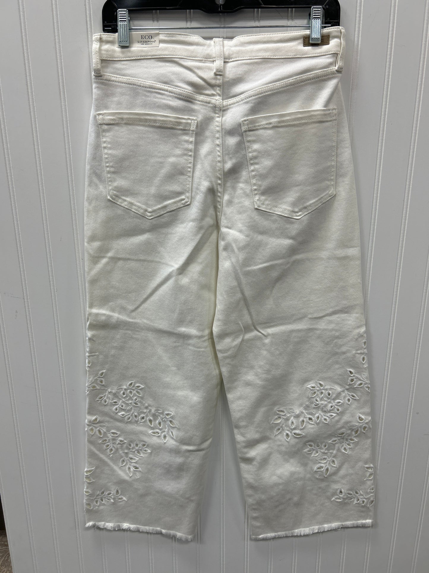 Jeans Straight By Liverpool In Cream Denim, Size:8