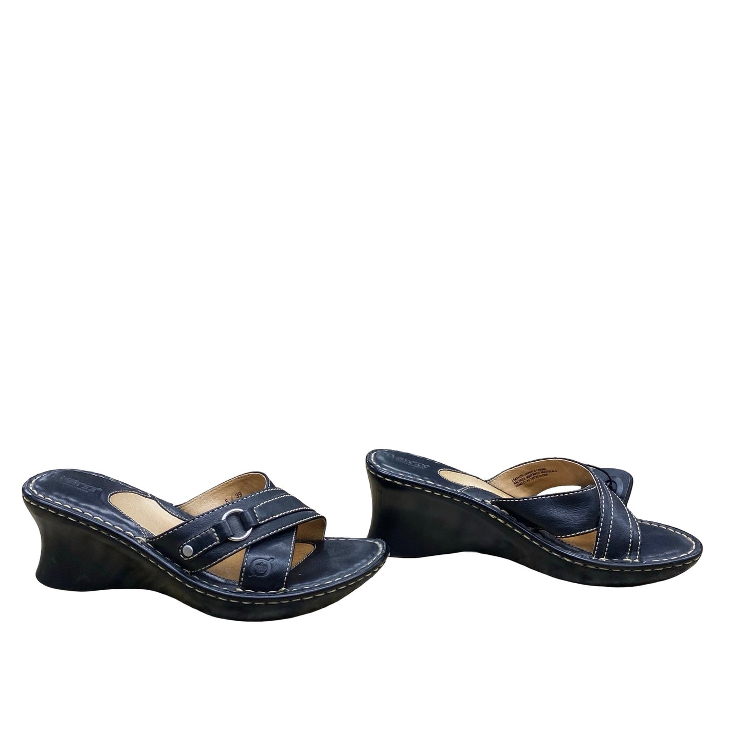 Sandals Heels Wedge By Born In Black, Size:8