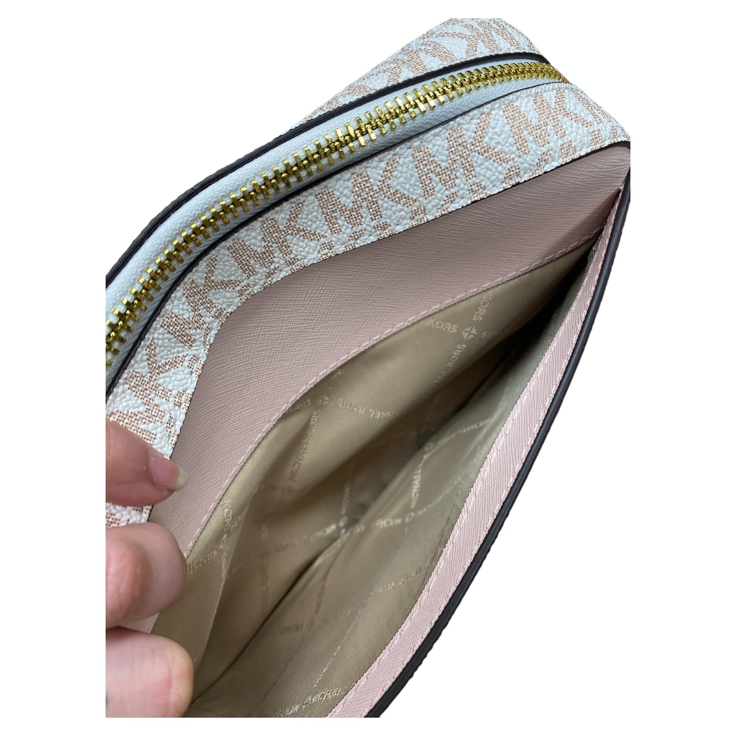 Handbag Designer By Michael Kors In Rose Gold, Size:Medium