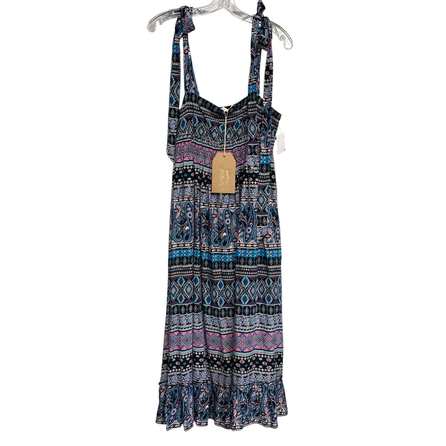 Dress Casual Midi By Listicle In Black & Blue, Size:M