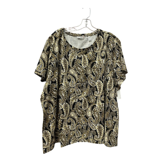 Top Ss By Isaac Mizrahi Live Qvc In Black & Tan, Size:3X