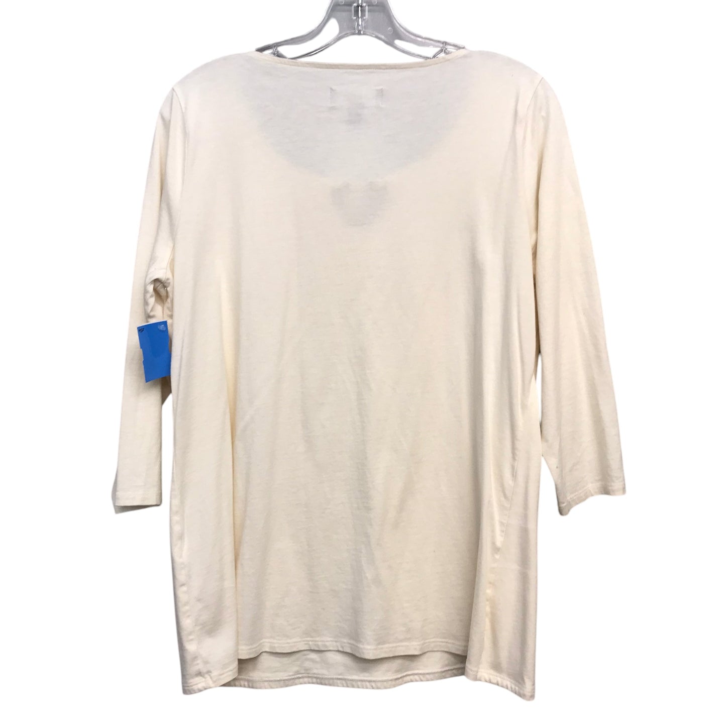 Top 3/4 Sleeve By Dana Buchman In Cream, Size:L