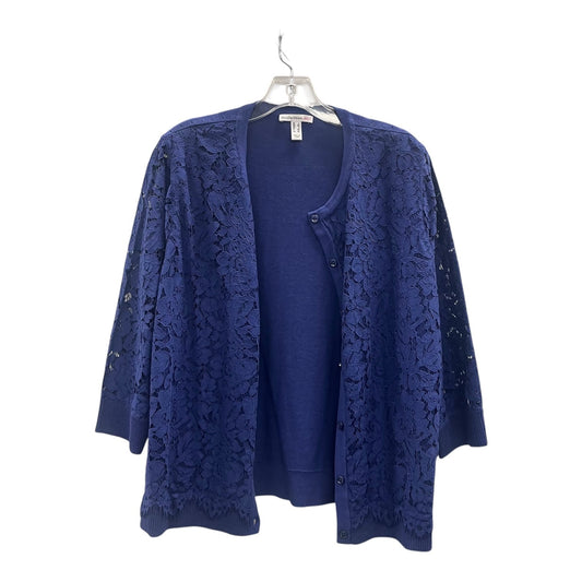 Cardigan By Isaac Mizrahi Live Qvc In Blue, Size:L