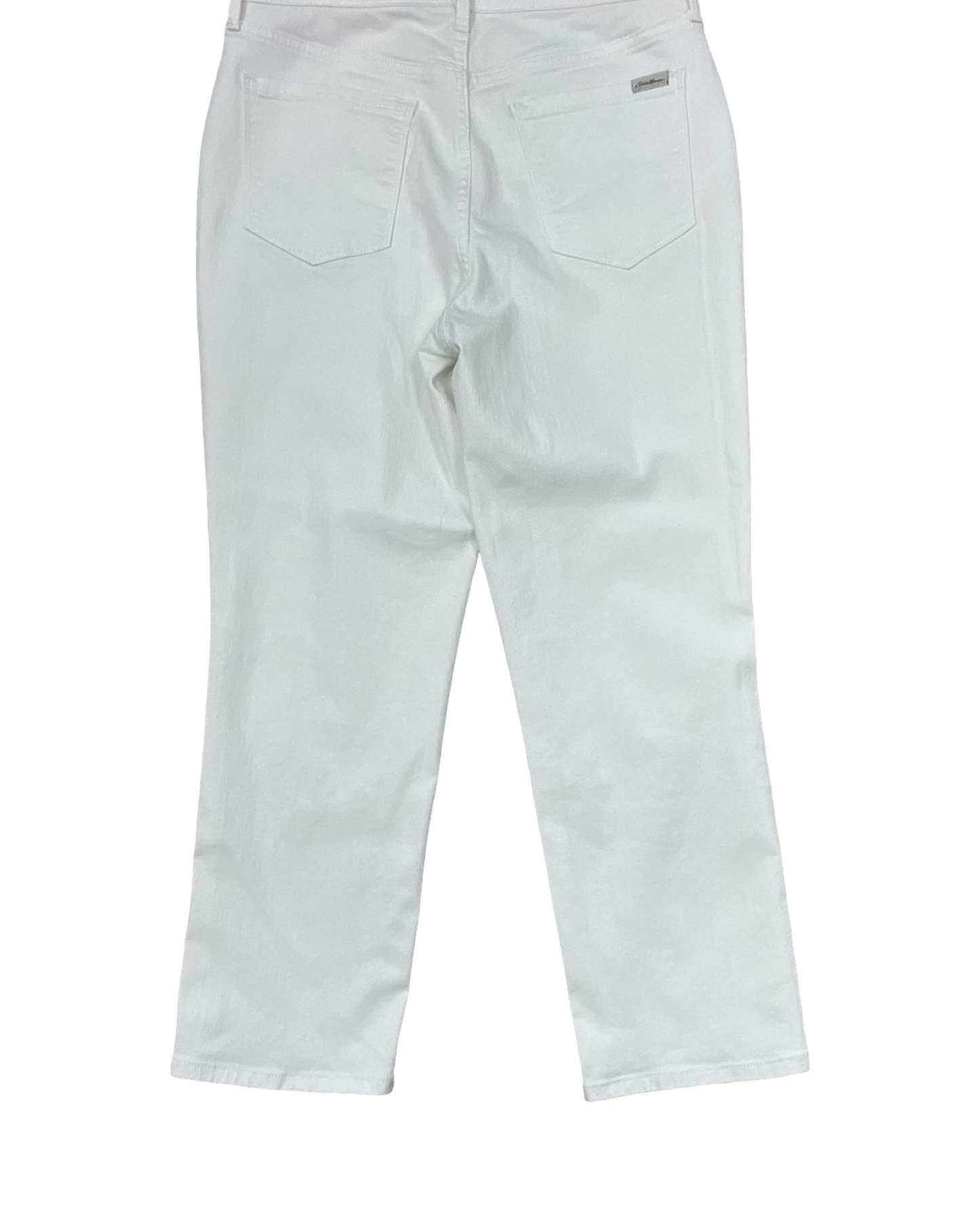 Jeans Cropped By Eddie Bauer In White Denim, Size:8
