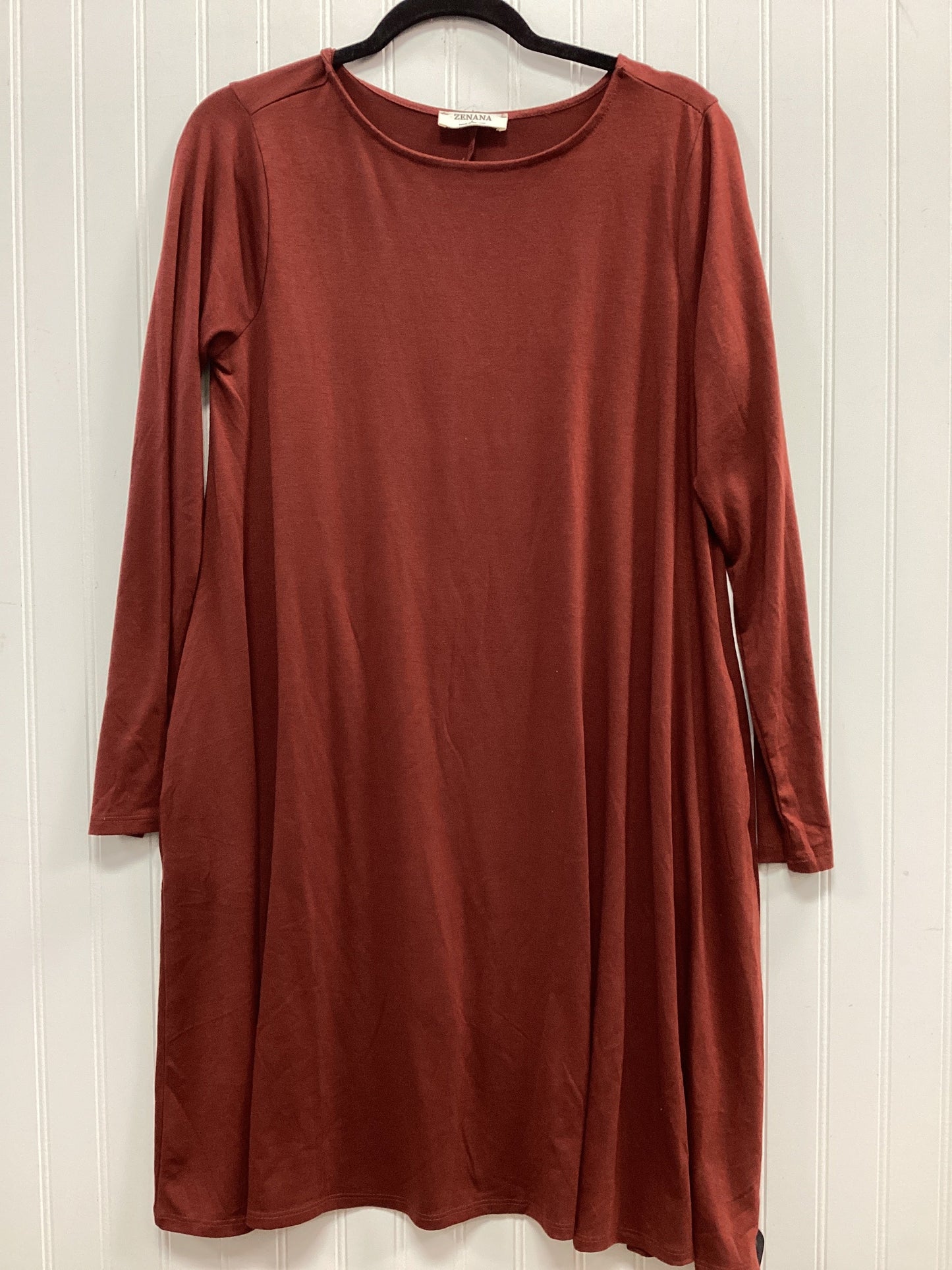Dress Casual Midi By Zenana In Red, Size:L
