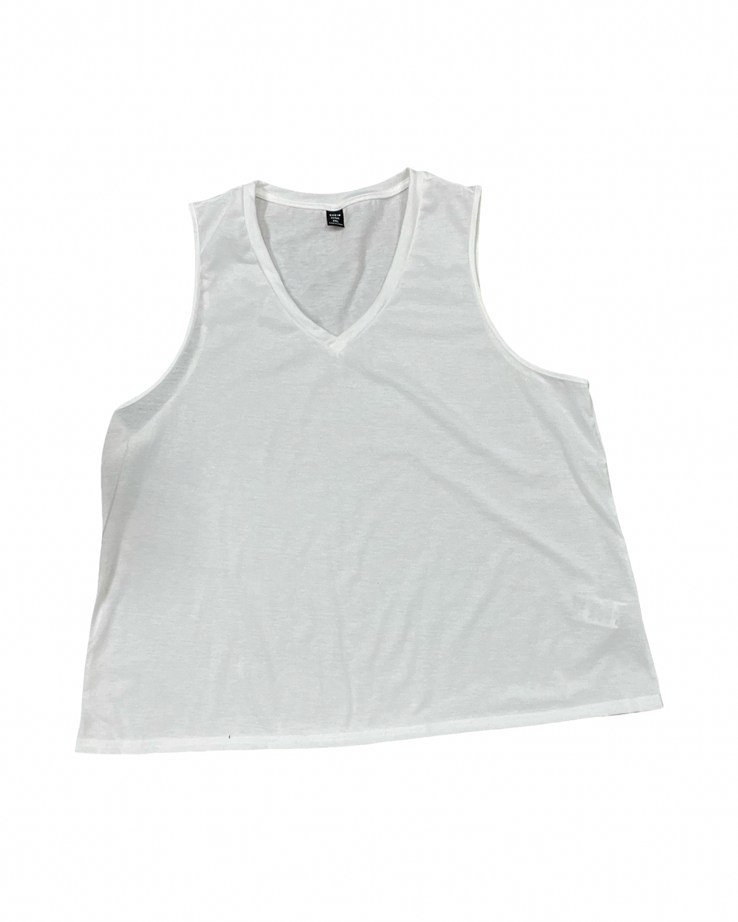 Top Sleeveless Basic By Shein In White, Size:2X