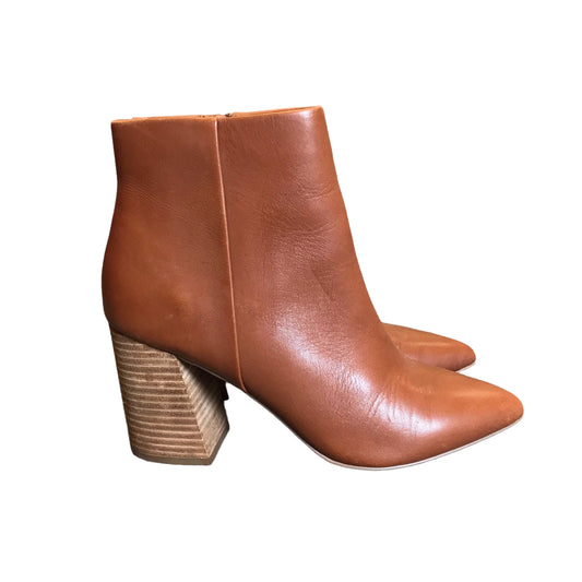 BROWN BOOTS ANKLE HEELS by STEVE MADDEN Size:9