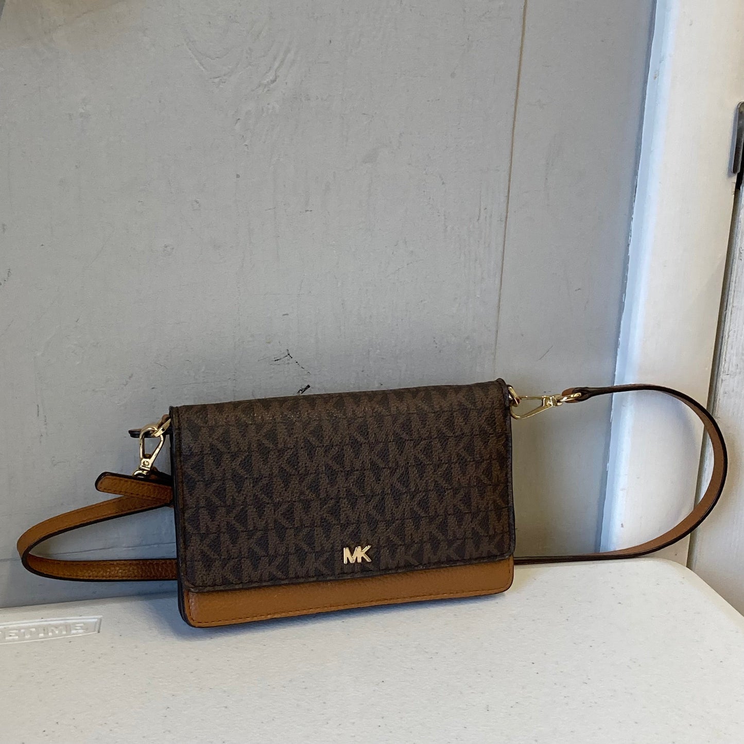 Crossbody Designer By Michael Kors In Brown, Size:Small