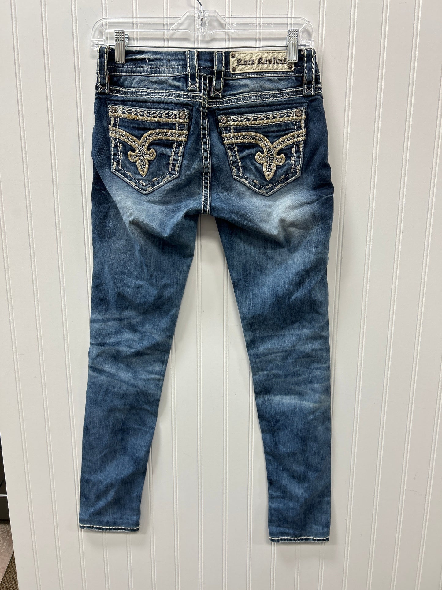 Jeans Skinny By Rock Revival In Blue Denim, Size:2